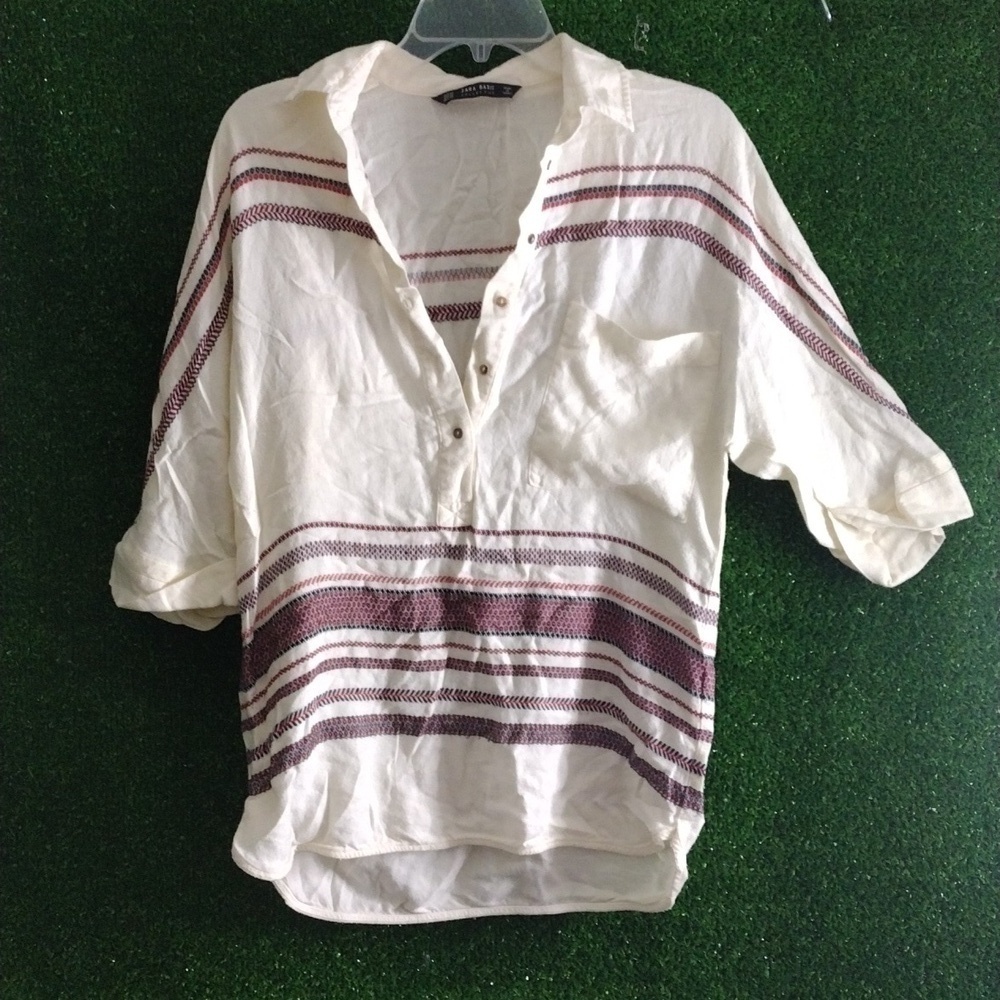 Zara basic half button top - Picture 2 of 4